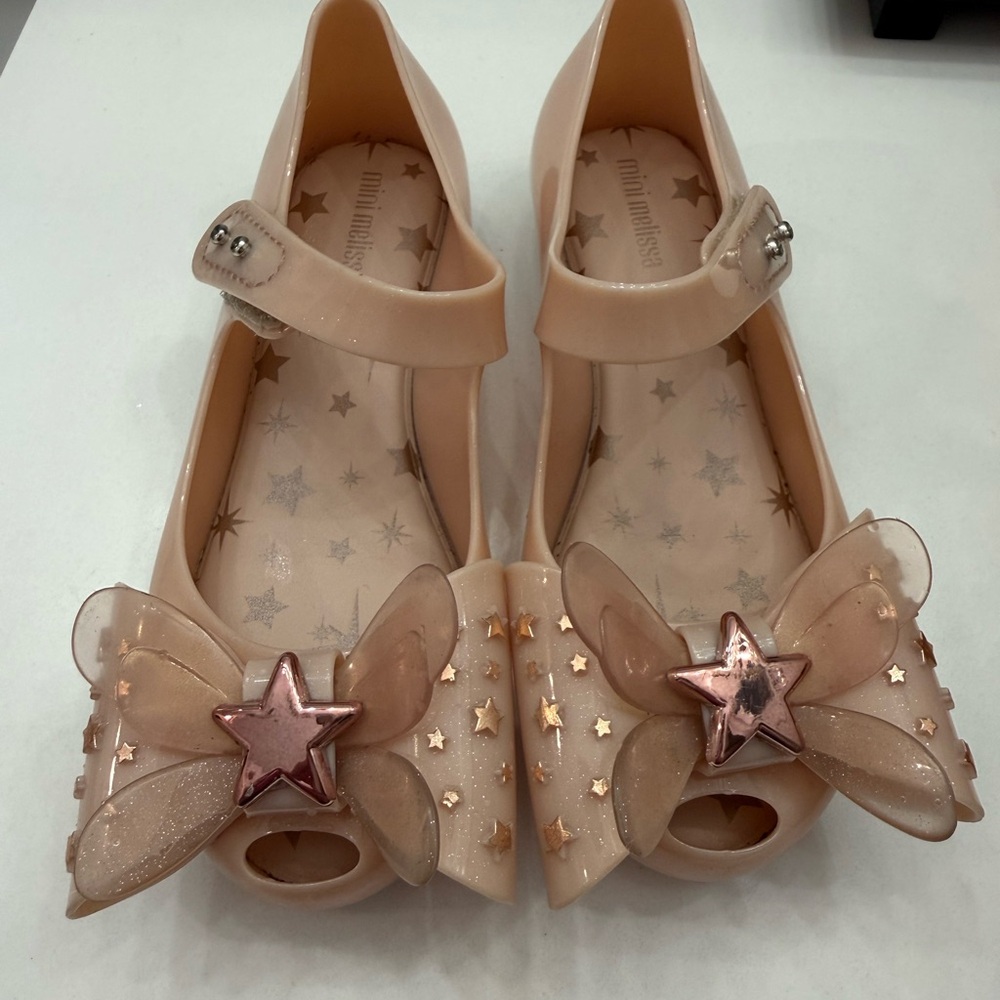 Mini Melissa Kids Peach Star Dress Shoes - Picture 3 of 4
